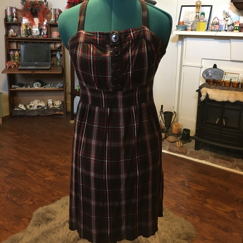 Halter Plaid Dress